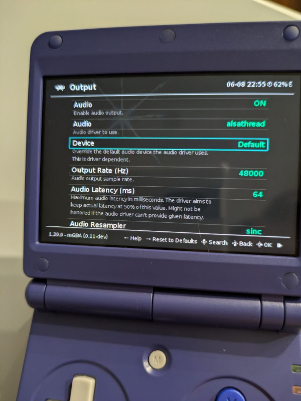 RetroArch settings